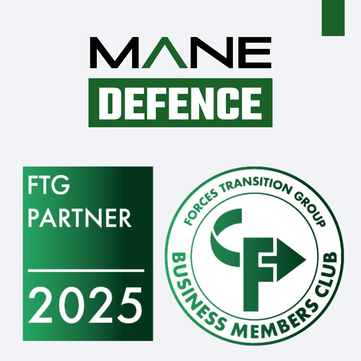 Mane defence's badge of partnership with the Forces Transition Group 2025